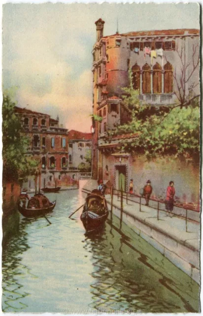 Primi 1900 Venezia Rio delle Meraviglie gondole canale passanti FP COL ANIM