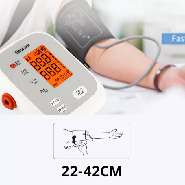 Digital Blood Pressure Monitor Upper Arm Automatic BP Machine Heart Rate Monitor