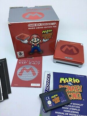 NINTENDO GBA SP MARIO LIMITED EDITION PACK vs DONKEY KONG / BOITE + NOTICE