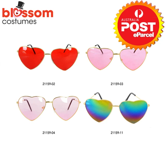 JDP228 Rainbow 80s 70s Hearts Costume Glasses Mardi Gras Pride LGTBQ Festivals