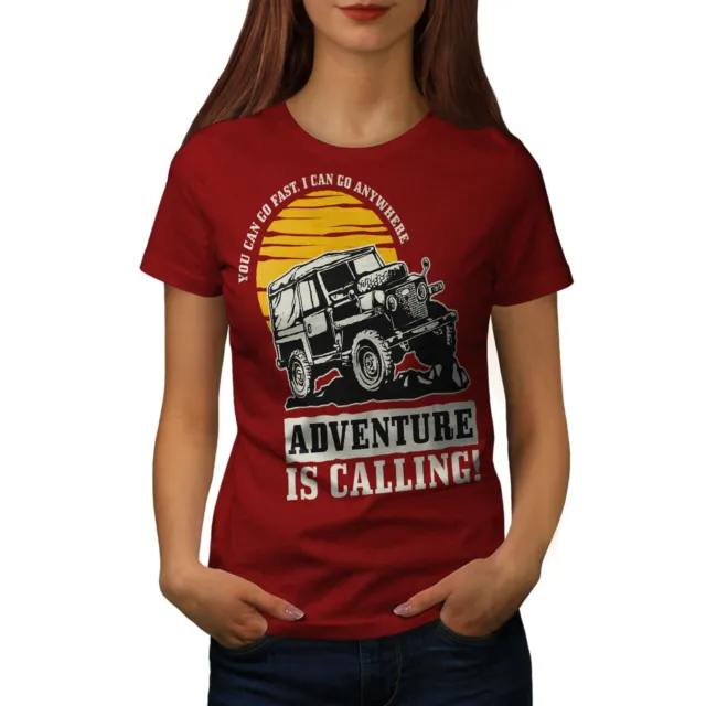 Wellcoda Offroad SUV Womens T-shirt, 4x4 Adventure Casual Design Printed Tee