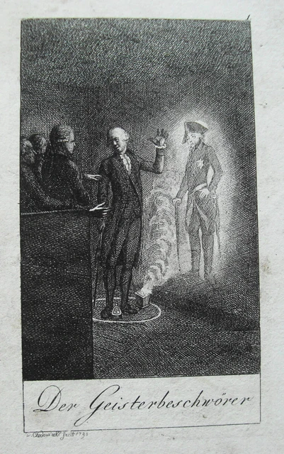 Daniel Chodowiecki Geisterbeschwörer Antiguo Fritz Preussen E 637 Grabado 1790
