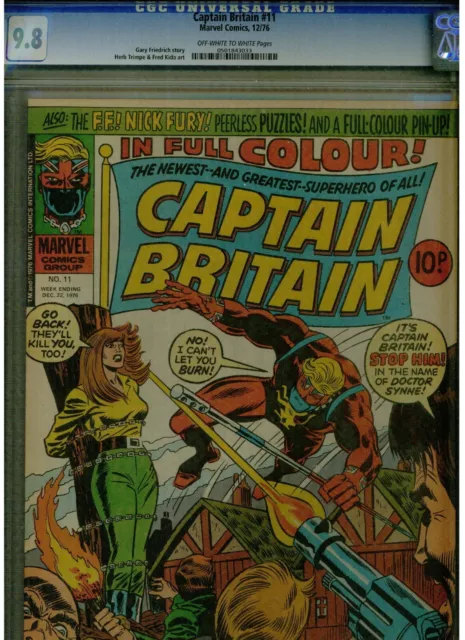 Captain Britain #11 Cgc 9.8 Mint 1976 2Nd Betsy Braddock Psylocke Cover ? Owtw