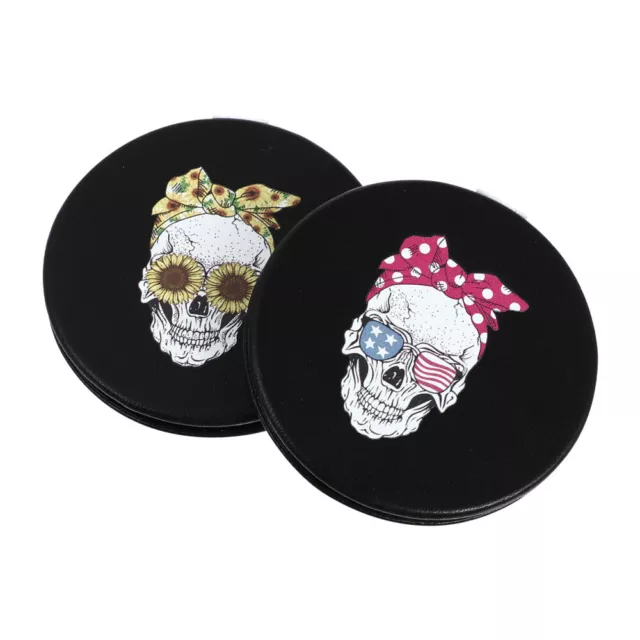 2 Pcs Purse for Travel Women Skull Makeup Mirror Double Sided