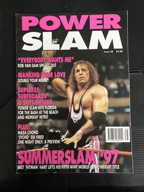 *RARE* Power Slam Magazine Issue 38 Bret Hart WCW ROB VAN DAM SUMMERSLAM *RARE*