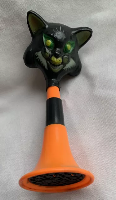 Vintage Fun World Halloween Black Cat Horn Noise Maker Works