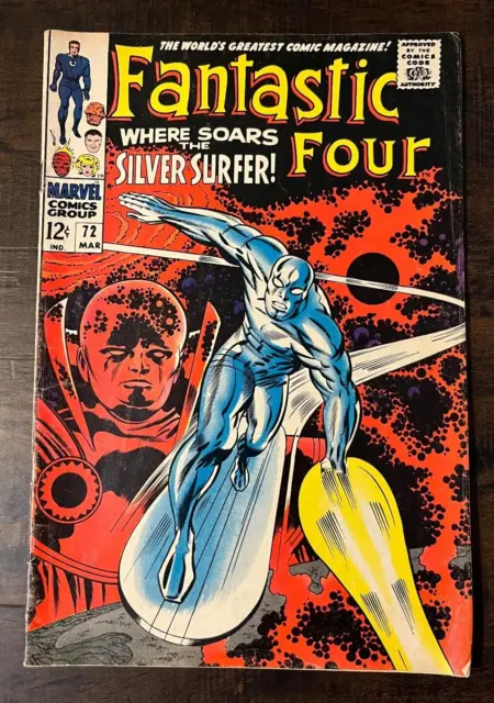 Fantastic Four 72 VG/F great copy. classic cover. KIRBY! Silver Surfer