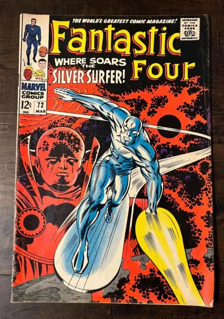 Fantastic Four 72 VG/F great copy. classic cover. KIRBY! Silver Surfer