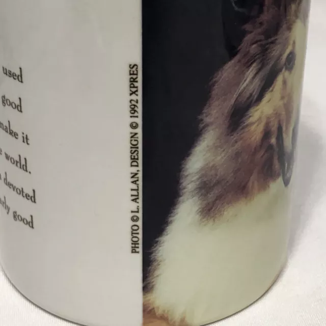 Vintage Coffee Cup Collie Mug Gift Mom Art Dog Owner 1992 L. Allen Design Xpres 3