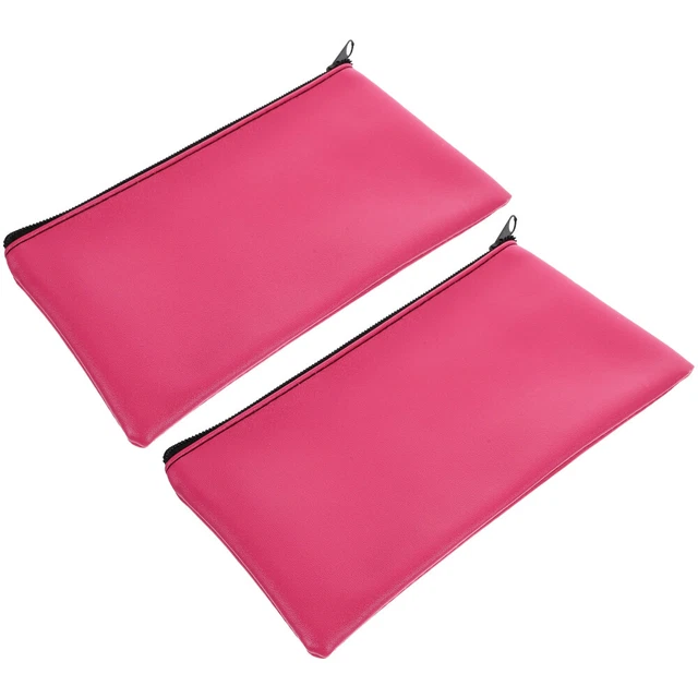 2 Pochette Piatte Con Cerniera - Portamonete Per Monete, Documenti, Passaporto, Nero In Tessuto Oxford - Foto 4