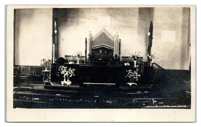 RPPC Main Street Presbyterian Church Interior Pipe Organ, Carthage, MO Postcard