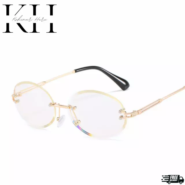 Men's Vintage Round Cut Clear Lens Gold Frame Retro Style Hip Hop Eye Glasses