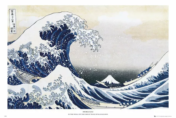 Poster The Great Wave Off Kanagawa by Hokusai Japanese Art