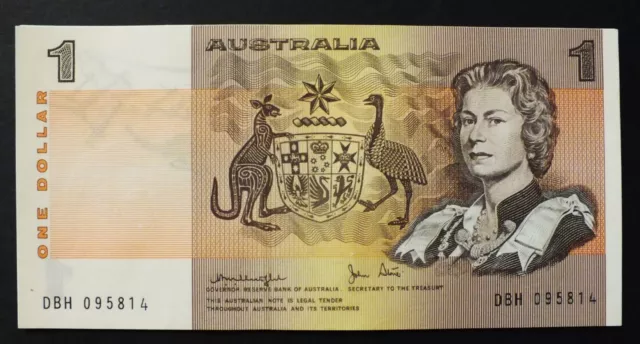 1977 Australia Knight/Stone Unc 1 Dollar Banknote R77.