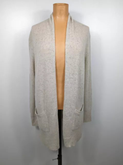 White + Warren Women's Open Front Cashmere Knit Cardigan Sweater Size Medium