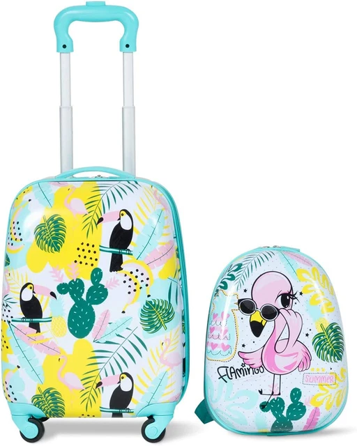 SET TROLLEY VALIGIA Per Bambini Viaggio Scuola Con Ruote Flessibili set-trolley-valigia-per-bambini-viaggio-scuola-con-ruote-flessibili
