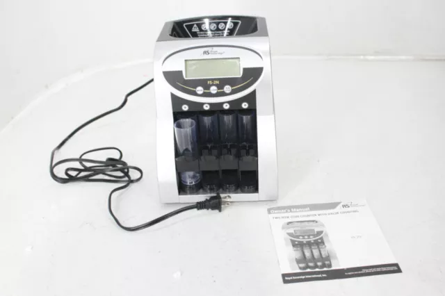 SEE NOTES Royal Sovereign FS-2N Electric USD Coin Counter Sorter 2 Rows Anti Jam