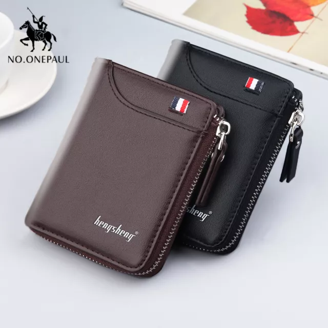 men wallets Genuine Leather short fashion coin purses Credit card holder Retro