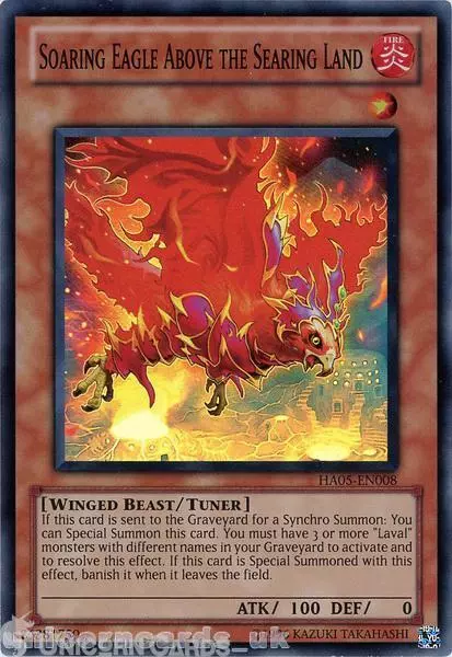 HA05-EN008 Soaring Eagle Above the Searing Land Super Rare UNL Edition Mint YuGi