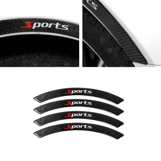 4pcs Carbon Fiber Sticker Car Wheel Eyebrow Bumper Fender Arch Strip Decal Trim