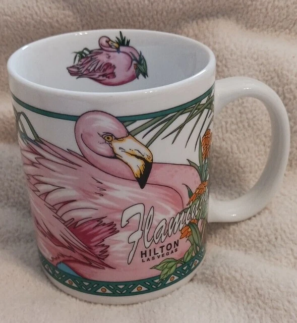 1996 Pretty Flamingo Hilton Las Vegas Mug