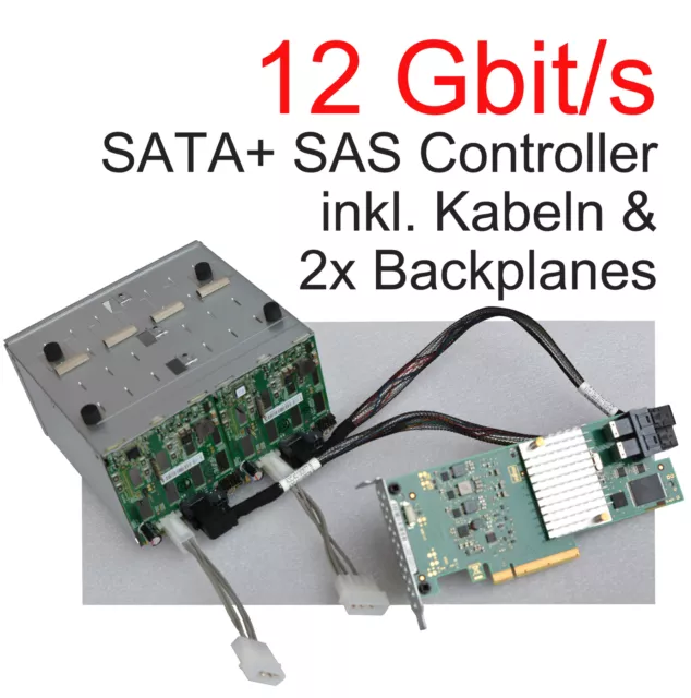 12Gb/S Pcie x8 SAS SATA Raid Contrôleur A3C40174126 SFF-8643 2x Backplanes V144