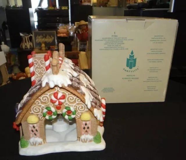 PartyLite The Gingerbread Cottage #1 Tealight House Christmas Decor  P7304