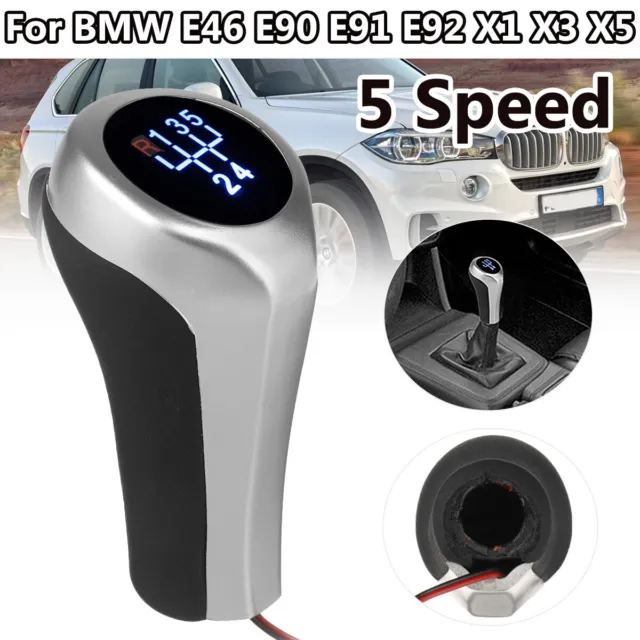 5 Speed Shifter Knob Gear Shift Level Knob For BMW E46 E90 E91 E92 W/LED Light