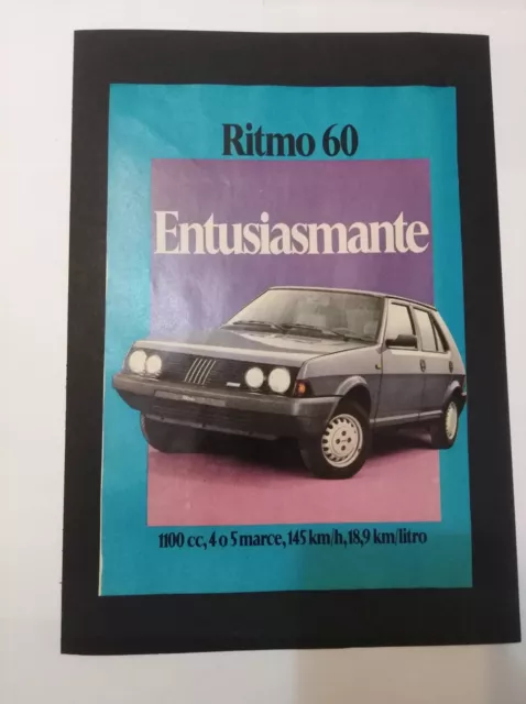 Pubblicità advertising vintage per  quadretto FIAT RITMO 60 1983