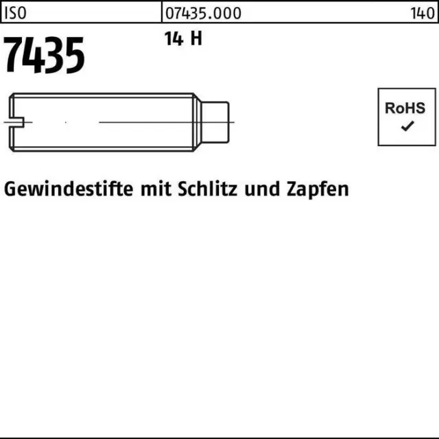 Gewindestift ISO 7435 m.Schlitz/Zapfen M 4 x 16 14 H