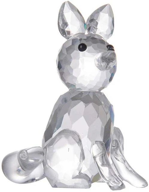 LONGWIN Crystal Animal Figurines Mini Glass Fox Statues Home Table Decor