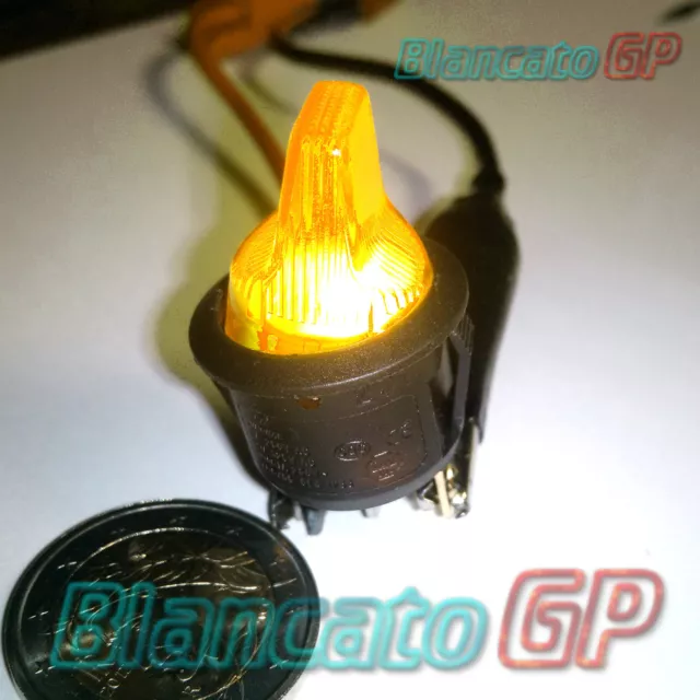 INTERRUTTORE a BILANCIERE ILLUMINATO 12V GIALLO ON-OFF auto moto camper