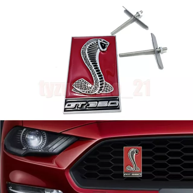 Pour Ford Mustang Rouge Voiture Emblème Cobra Logo Lettrage Calandre Pare-chocs