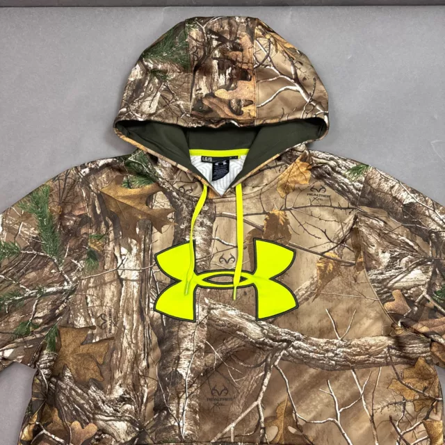 UNDER ARMOUR CAMO Hoodie Mens Large Brown Scent Control Infrared ...