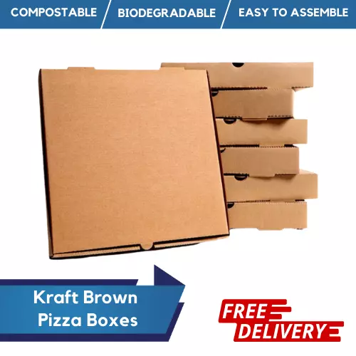 Takeaway Pizza Boxes / Postal Boxes Brown & White Pizza Box Strong High Quality 2