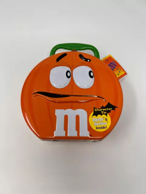 2002 Mars | Halloween Mini M&M”s Tin | Orange M&M As A Pumpkin New Sealed