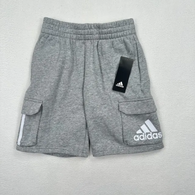 Adidas Cargo Fleece Shorts Kids Size Small  (8) Grey Sweat
