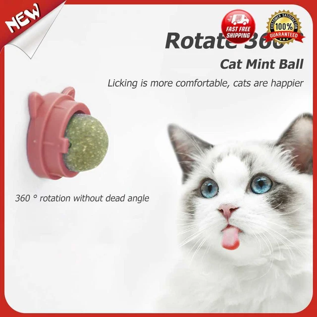 es Rotatable Catnip Ball Natural Cats Licking Balls Molar Catnip Snacks (Pink)