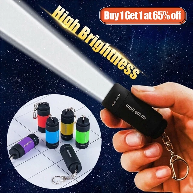 Rechargeable USB LED Light Flashlight Lamp Mini Torch Pocket Keychain Waterproof