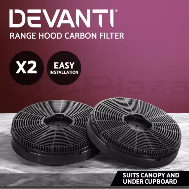 Devanti Range Hood Filters 16cm Carbon Charcoal Rangehood Filter Replacement X2