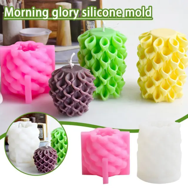 3D Unique Candles Molds Carved Wavy Silicone Candle Mold 2