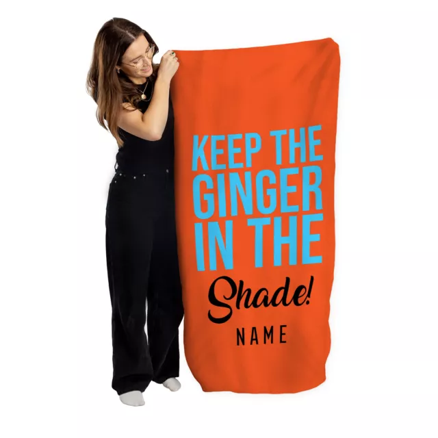 Custom Beach Towel Ginger In The Shade Personalised Pool Towel Holiday