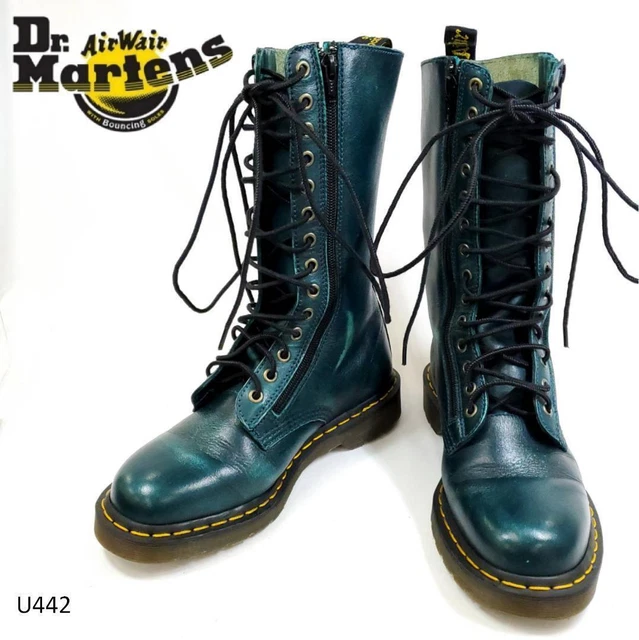 SUPER DR. MARTENS 9733 W Zip 14 Holes Green Uk6 231.03 PicClick UK