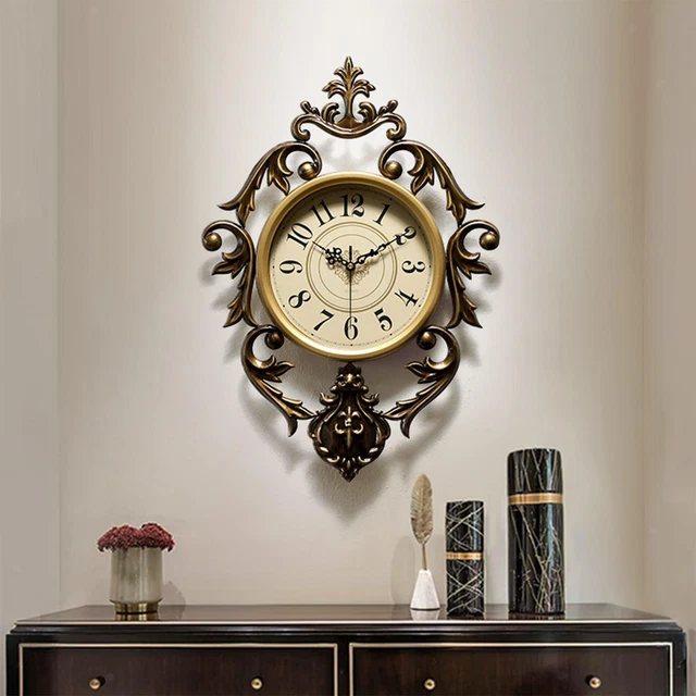 Horloge murale vintage, horloge décorative silencieuse suspendue, grande montre