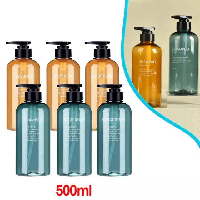 1/3Pcs Reusable Hand Pump Soap Dispenser Bottle Empty Shower Gel Shampoo 500ML