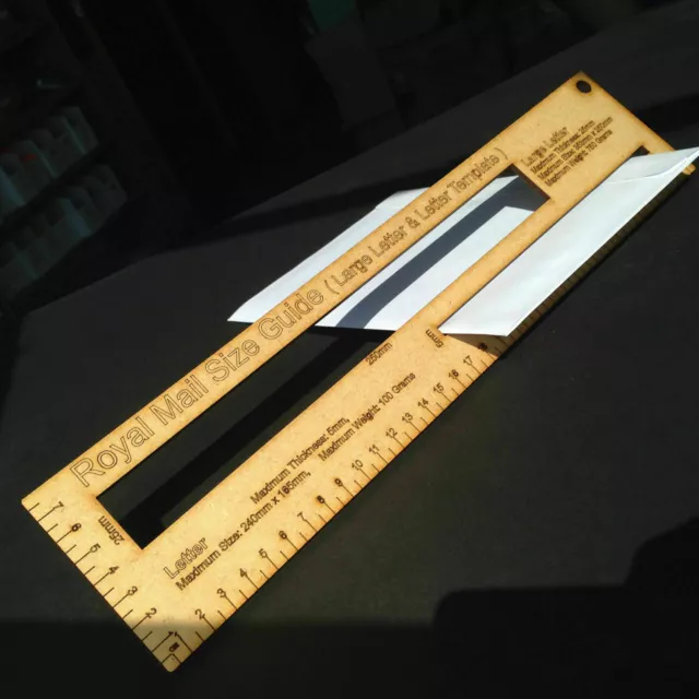 Royal Mail PPI Letter Size Charge Guide Ruler Post Office Postal Price Sizer 2