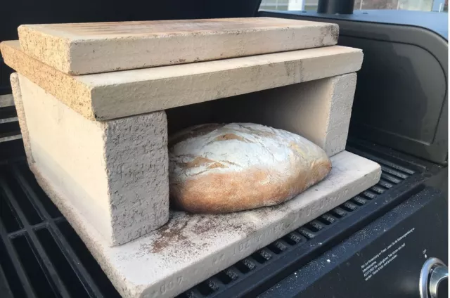 Steinbackofenset-Universal für Gasgrill, Holzkohle Brot, Pizza, Flammkuchen, ...