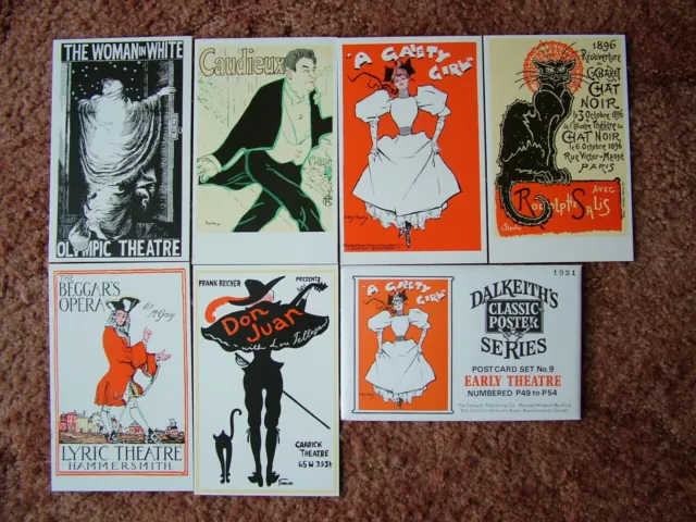 Set of DALKEITH CLASSIC POSTER SERIES Postcards P9 - EARLY THEATRE. Mint Cond.