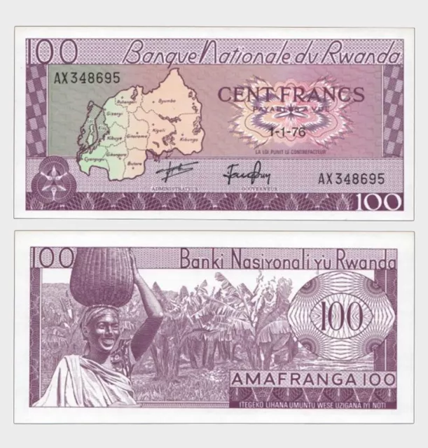 Rwanda - 1976 - 100 Francs - "UNC"  - #CO1594
