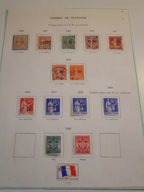 France Lot 14 Timbres De Franchise Militaire Neufs Et Obliteres. Bonne Valeur